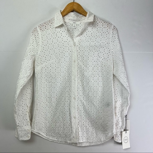 1901 - Button Front Cotton Eyelet Shirt - Picture 2 of 9